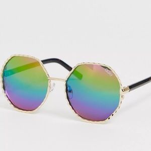 Quay Australia Ombré Rainbow Hexagon Sunglasses